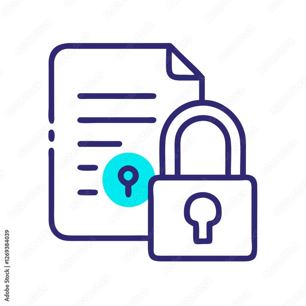 Abstract Data Encryption Icon Vector - Clean Symbol for Cybersecurity Infographics Abstract Data Encryption Icon Vector - Clean Symbol for Cybersecurity Infographics