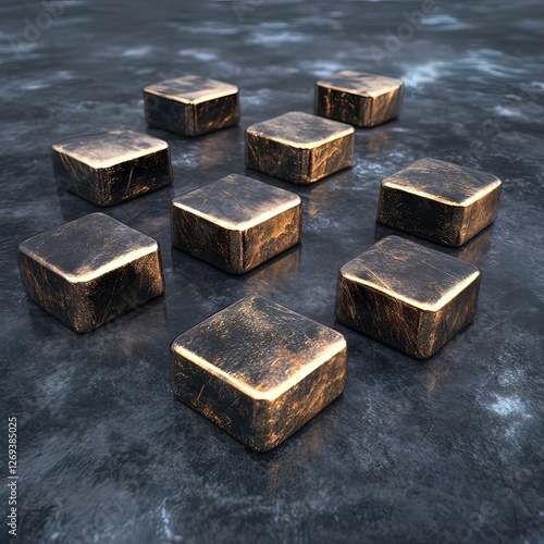 Wallpaper Mural Refined rare earths ingots showcase industrial setting high-quality metals compressed scale presentation innovative design concept Torontodigital.ca