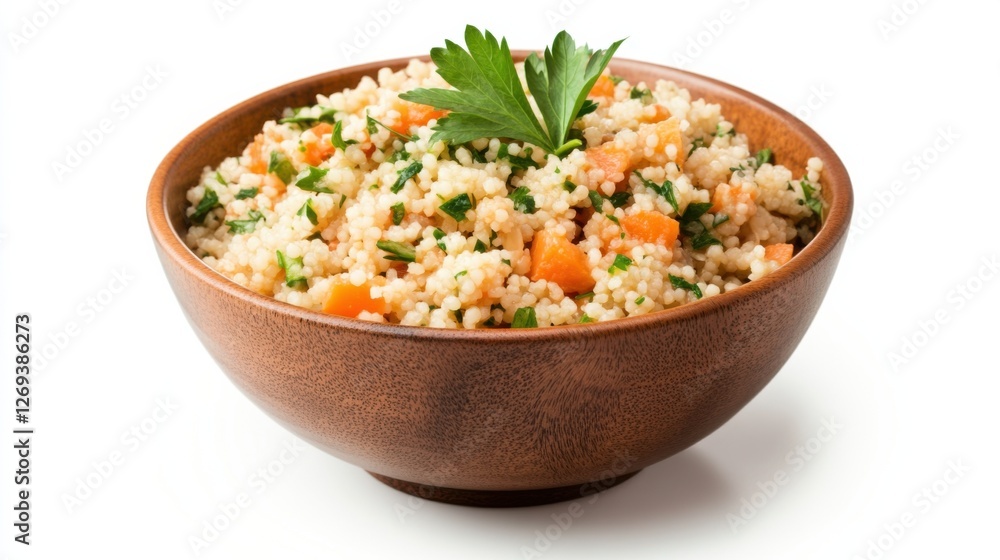 Delicious couscous salad with vegetables and fresh herbs Delicious couscous salad with vegetables and fresh herbs