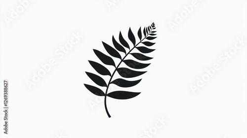 Wallpaper Mural Silver fern frond, nature, botanical illustration, white background, design element Torontodigital.ca