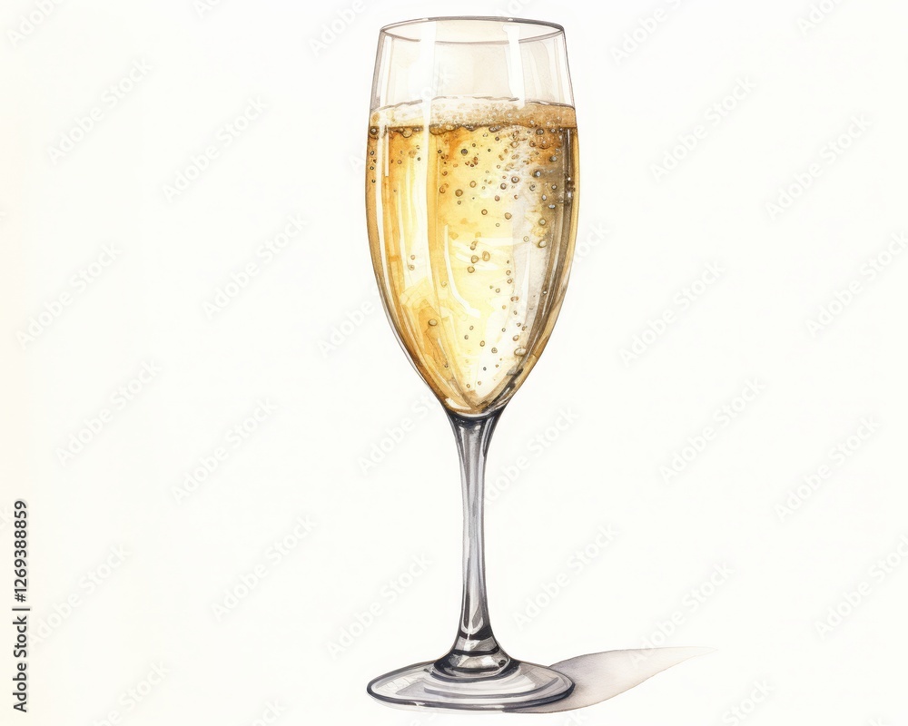 A sparkling glass of champagne filled with bubbly, golden liquid, elegantly presented in a sleek flute. A sparkling glass of champagne filled with bubbly, golden liquid, elegantly presented in a sleek flute.