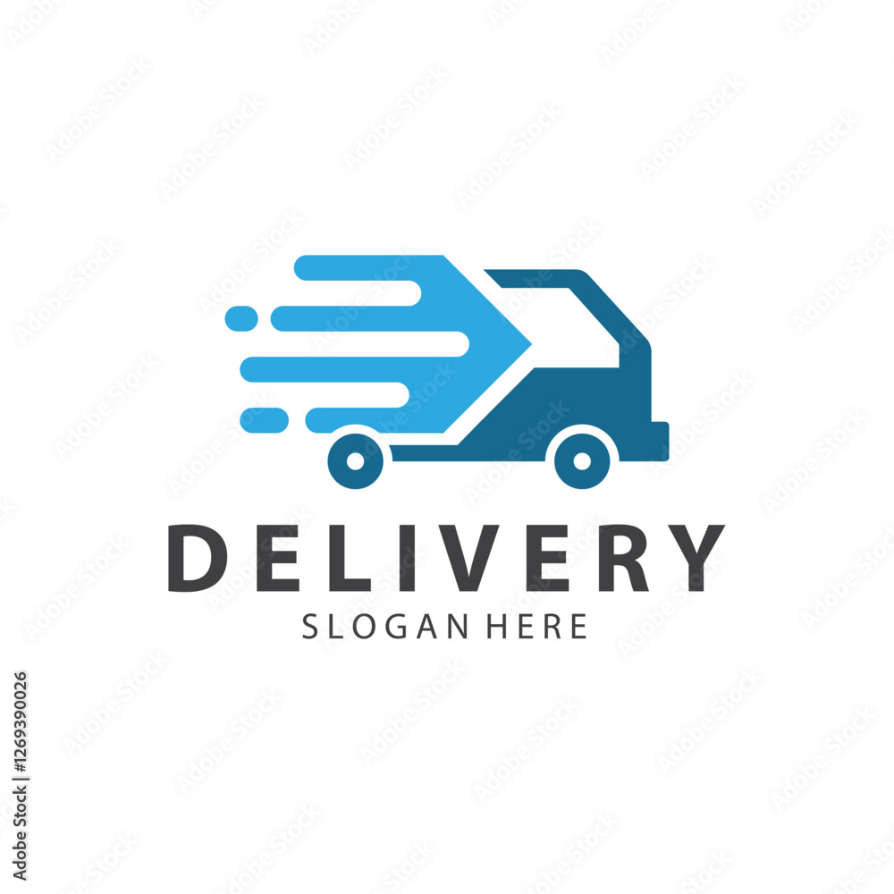 Logistic box logo  delivery logo  fast delivery template design and simple design