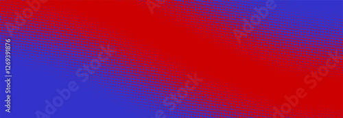 Red and blue pop art retro comic background with halftone dots design, vector illustration EPS10