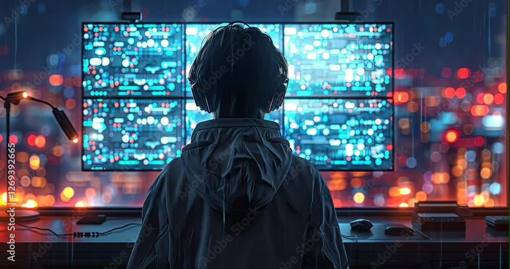 custom made wallpaper toronto digitalProfessional monitoring a digital network, securing data from hackers