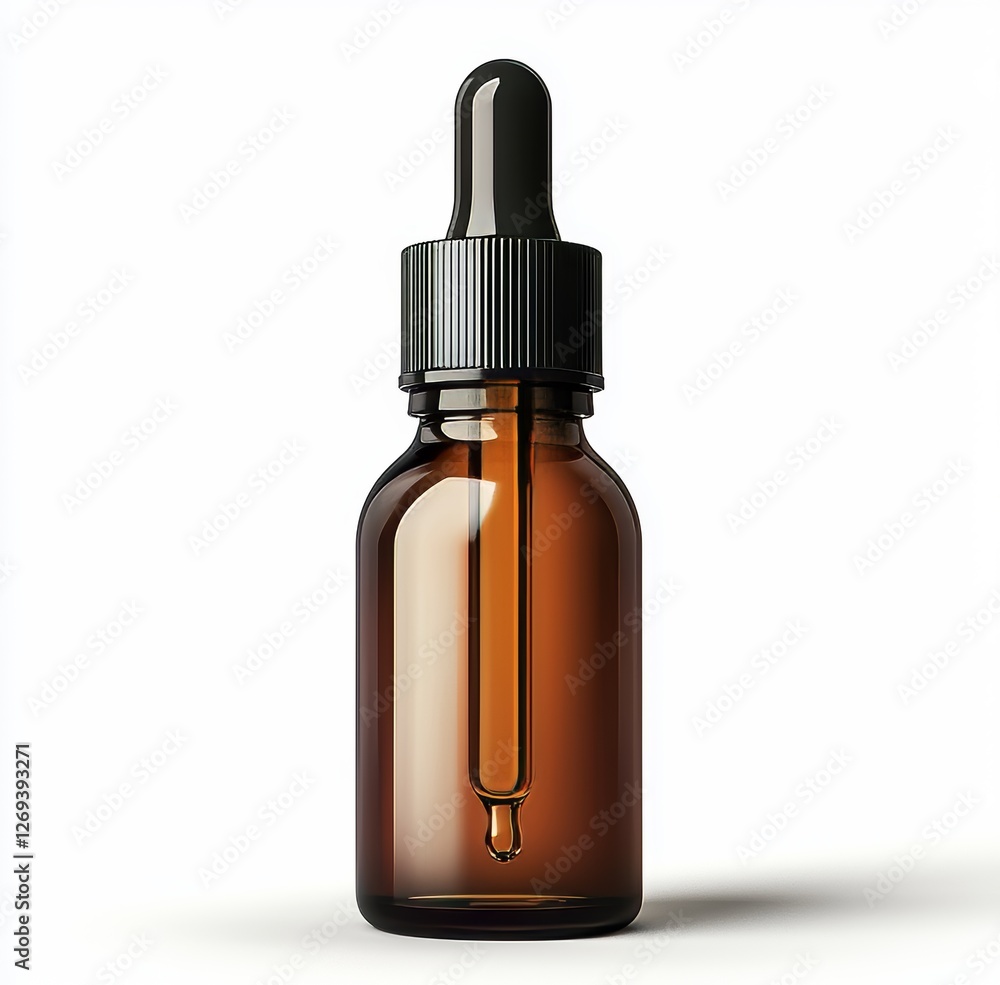 A colorful dropper bottle set on a white background. A 3D render illustration is ready for your design. A colorful dropper bottle set on a white background. A 3D render illustration is ready for your design.