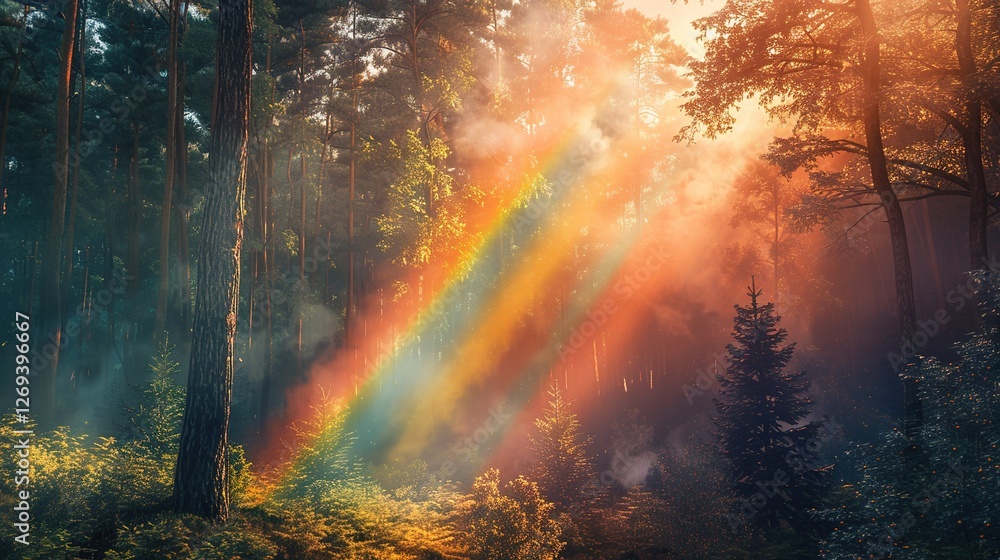 Enchanted Forest Under a Dreamy Rainbow: A Magical Background Image Featuring Lush Greenery, Vibrant Colors, and Ethereal Light Effects – Perfect for Fantasy Art, Nature-Inspired Design, and Outdoor A Enchanted Forest Under a Dreamy Rainbow: A Magical Background Image Featuring Lush Greenery, Vibrant Colors, and Ethereal Light Effects – Perfect for Fantasy Art, Nature-Inspired Design, and Outdoor A