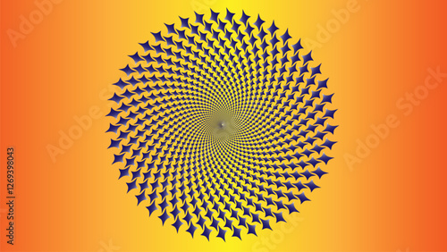 A spiral pattern consisting of red arrows spiraling outward from the center. This pattern creates an optical illusion of movement and depth, drawing attention due to its dynamic visual effect.