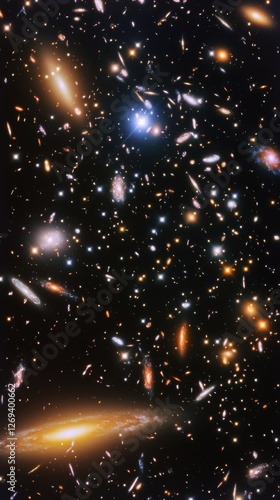 Stunning view of a starry sky filled with bright celestial bodies in deep space