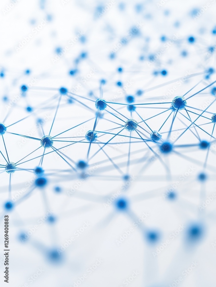 A network connected blue nodes on a white backdrop, symbolizing digital communication. A network connected blue nodes on a white backdrop, symbolizing digital communication.