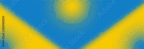Yellow and blue pop art retro comic background with halftone dots design, vector illustration EPS10