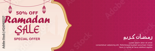 banner design with Ramadan theme for promotional offers and advertising