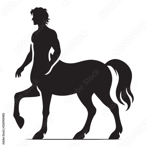 Silent protector Centaur silhouette emerging from forgotten tales - Centaur illustration - Centaur vector - mythical creature silhouette
