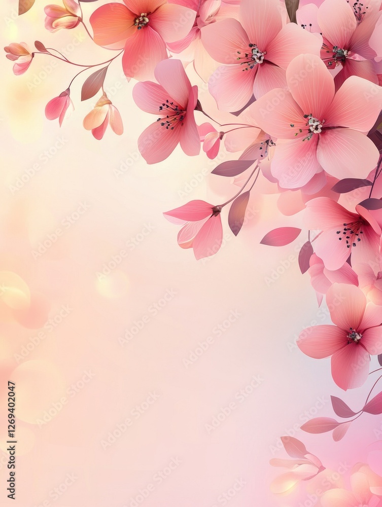 Fototapeta premium flower day, beautiful greeting card background or banner with cute summer theme. vector