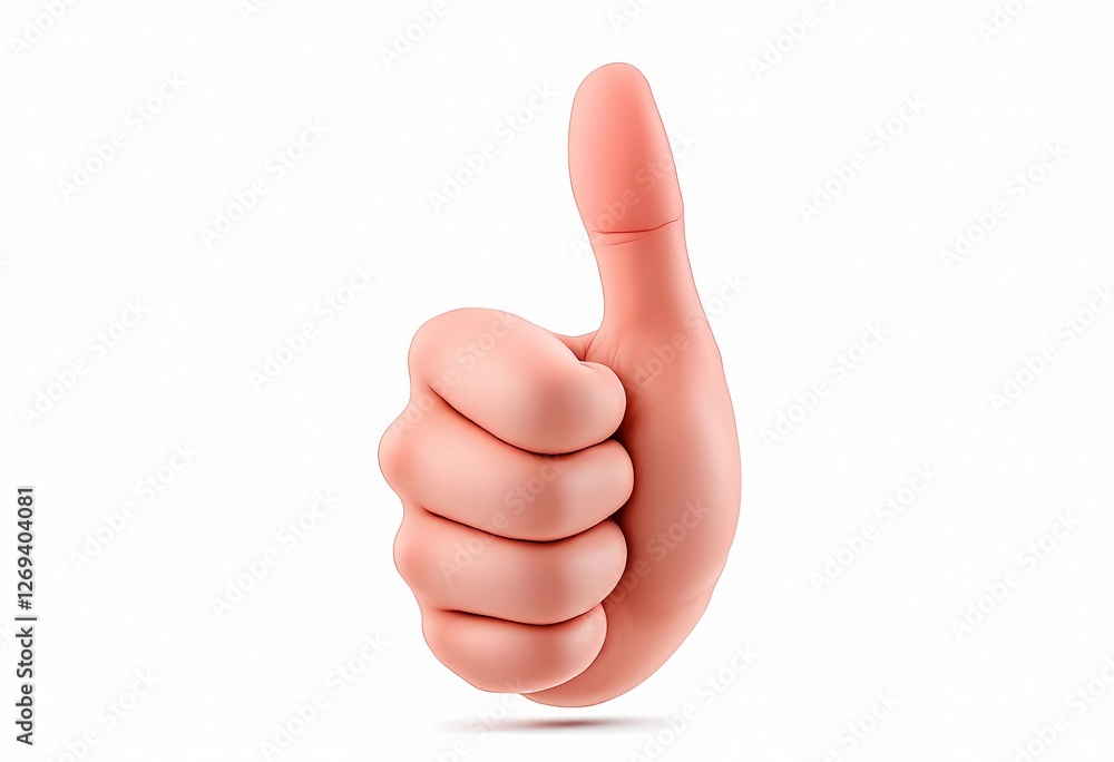 Thumbs Up! Positive Gesture, Approval Sign, 3D Render Thumbs Up! Positive Gesture, Approval Sign, 3D Render