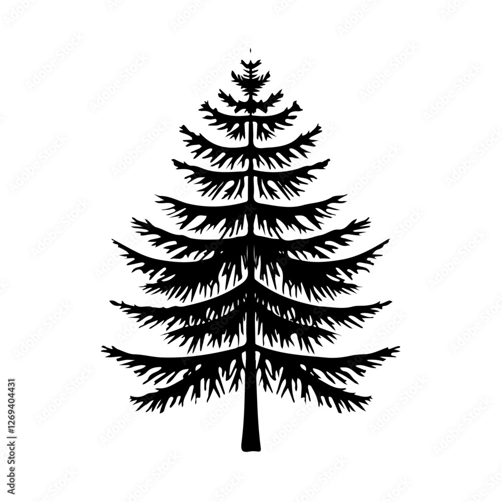2D flat vector illustration hemlock tree icon isolated on a white background.
2D flat vector illustration hemlock tree icon isolated on a white background.
