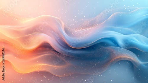Textured waves in soft pastel hues create a serene and calming atmosphere wit...
