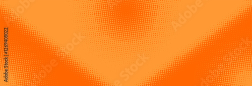 Modern orange pop art background with halftone dots in comic style, vector illustration EPS10