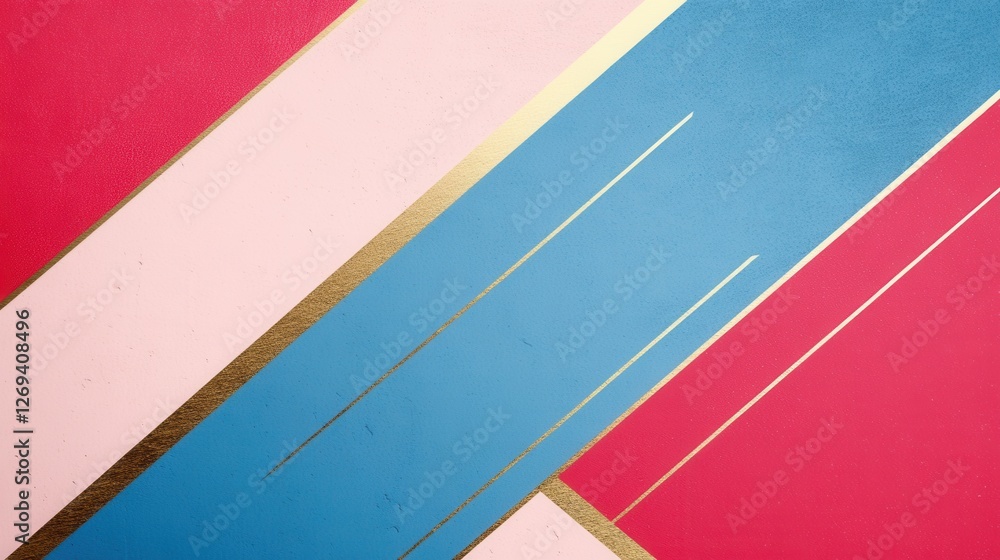 Geometric Minimalistic Design with Red, Blue, and Pink Patterns, Stylish Background, Modern Aesthetic Geometric Minimalistic Design with Red, Blue, and Pink Patterns, Stylish Background, Modern Aesthetic