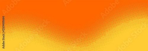 Bright orange and yellow pop art retro background with halftone in comics style, vector illustration EPS10