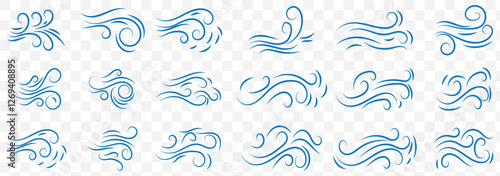Wind vane icon in doodle sketch lines. Vector illustration.  Wind Icon Crayon Chalk Drawing Vector Set. EPS 10.
