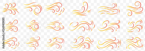 Wind vane icon in doodle sketch lines. Vector illustration.  Wind Icon Crayon Chalk Drawing Vector Set. EPS 10.