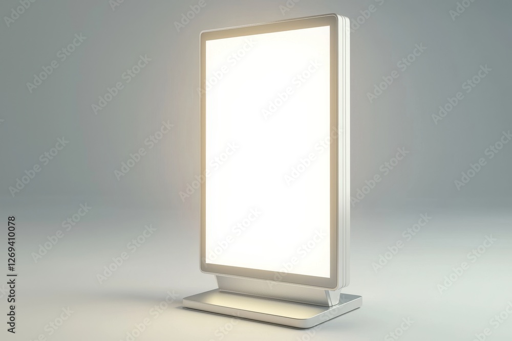 Rotating LED light box for tabletop advertising. Illustration in 3D. Rotating LED light box for tabletop advertising. Illustration in 3D.
