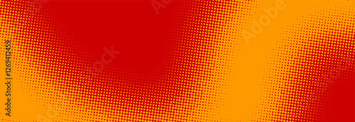 Modern orange and red pop art background with halftone dots in comic style, vector illustration EPS10