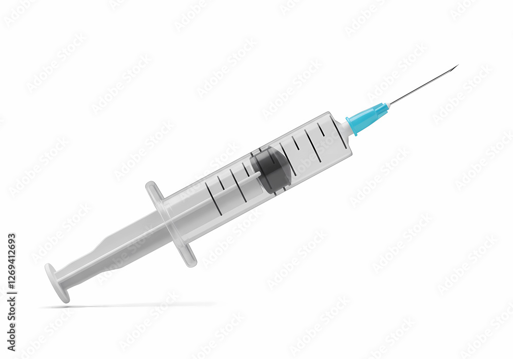 Fototapeta premium Medical Syringe on White Background
