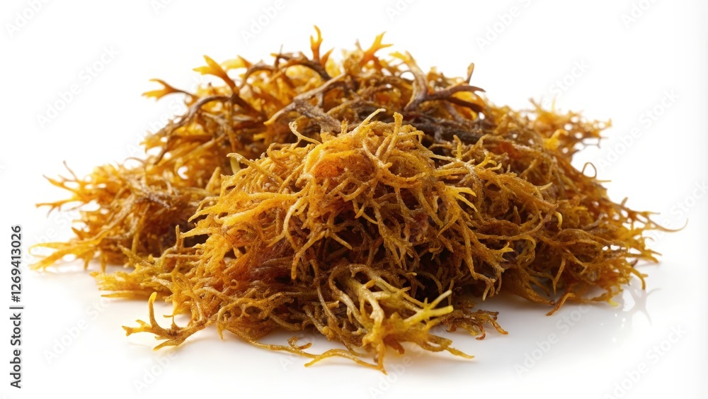 Fototapeta premium Dried Seaweed on White Background