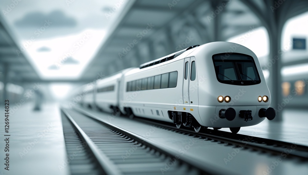 Naklejka premium train, model train, toy train, electric train, high speed train, pastel, focus, train scene, black, white, railroad tracks, station, train station, train, travel, tourism, leisure, 3d, toy, background