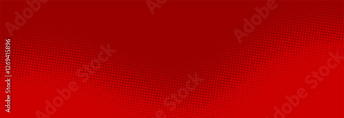 Modern crimson red pop art background with halftone dots in comic style, vector illustration EPS10