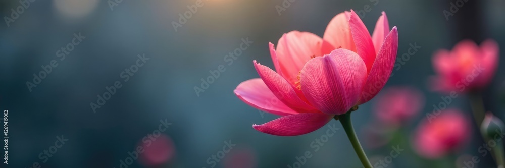 Single flower opening its petals in the cold air, air, fragile Single flower opening its petals in the cold air, air, fragile