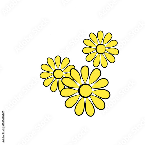 yellow flower on a white background