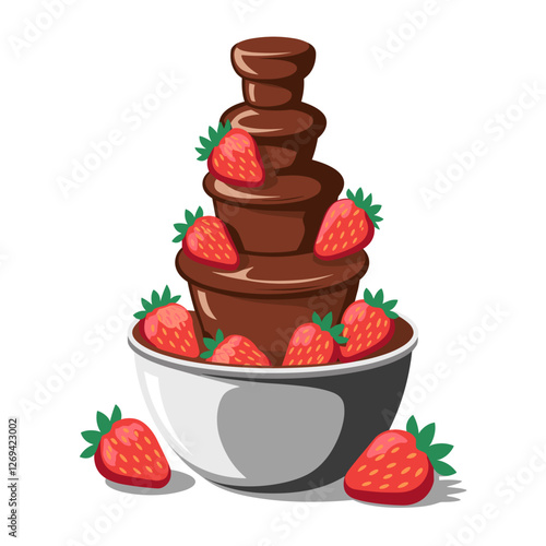 Decadent Chocolate Fountain with Fresh Strawberries