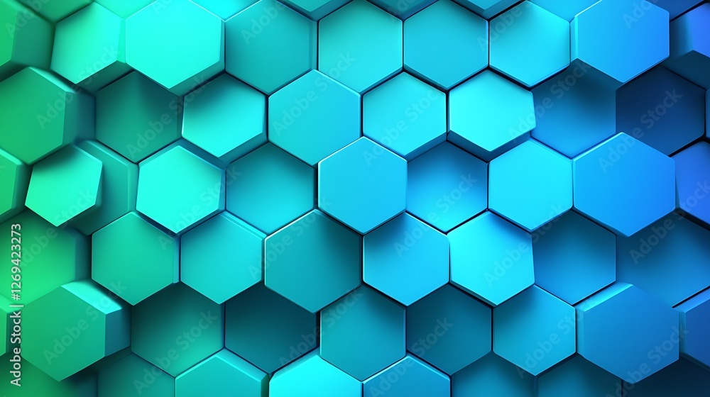 A Shiny Blue and Green Metallic Background with Abstract Hexagonal Shapes and a Futuristic Geometric Design A Shiny Blue and Green Metallic Background with Abstract Hexagonal Shapes and a Futuristic Geometric Design