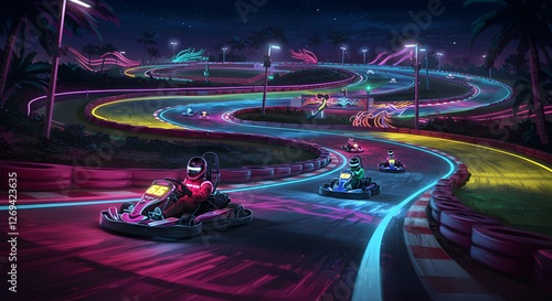 Neon Nights Go-Karting: Thrilling Race Under the Stars