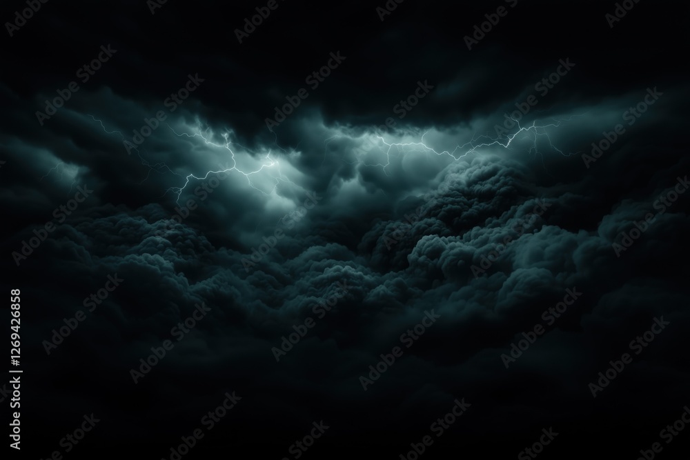 Obraz premium Storm and clouds, thunderstome clouds ar night. Storm Clouds forming. Lightning and clouds.