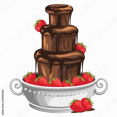 Decadent Chocolate Fountain with Fresh Strawberries