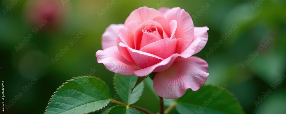 Delicate petals of Damask rose on a soft green leaf, botanical, plant, spring Delicate petals of Damask rose on a soft green leaf, botanical, plant, spring