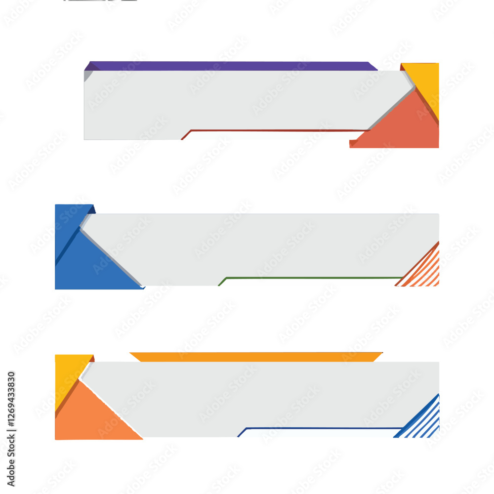 Set of modern and geometric lower third title banners vector flat Set of modern and geometric lower third title banners vector flat