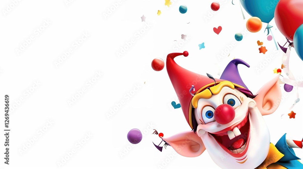 Fototapeta premium April Fools' Day: The Playful Realm with a White Background, Unlocking New Experiences of Hilarious Jokes