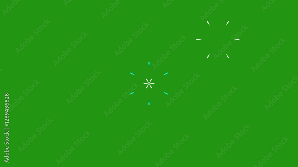 Cartoon Fireworks Pop-Up with Shiny Circle Bursts, 4K Animation on Green Screen Cartoon Fireworks Pop-Up with Shiny Circle Bursts, 4K Animation on Green Screen