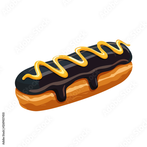 Éclair, 2D flat vector illustration, isolated on a white background.

