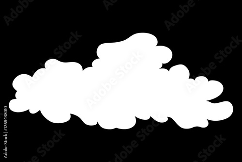 Cloud icon. Abstract white cloudscape icon symbol. Shapes in flat style. Vector cloudy design element