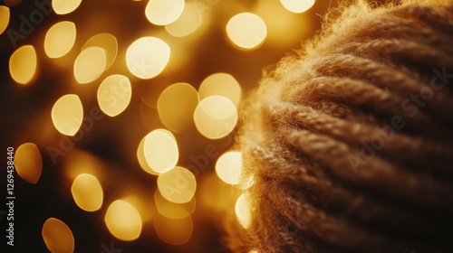 Hair texture and warm light blur create a cozy atmosphere during winter evenings