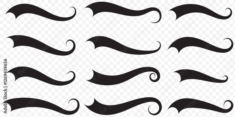 Swash and swoosh tails icon set. swirl, calligraphy, typography, brush, text, font, line, curly, stroke, underline, element, icons. Black solid icon collection. Vector illustration. EPS 10. Swash and swoosh tails icon set. swirl, calligraphy, typography, brush, text, font, line, curly, stroke, underline, element, icons. Black solid icon collection. Vector illustration. EPS 10.