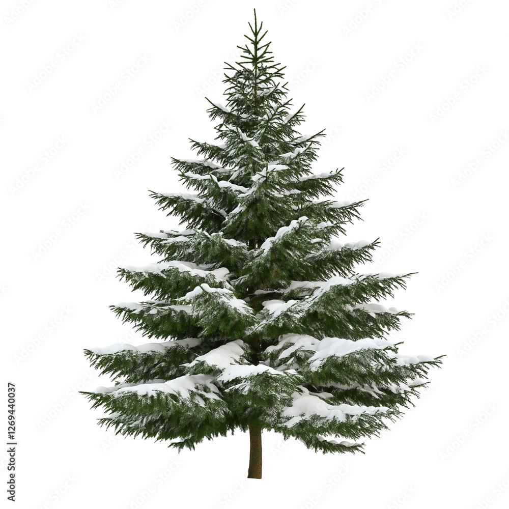 Snow-covered fir tree isolated on transparent background Snow-covered fir tree isolated on transparent background