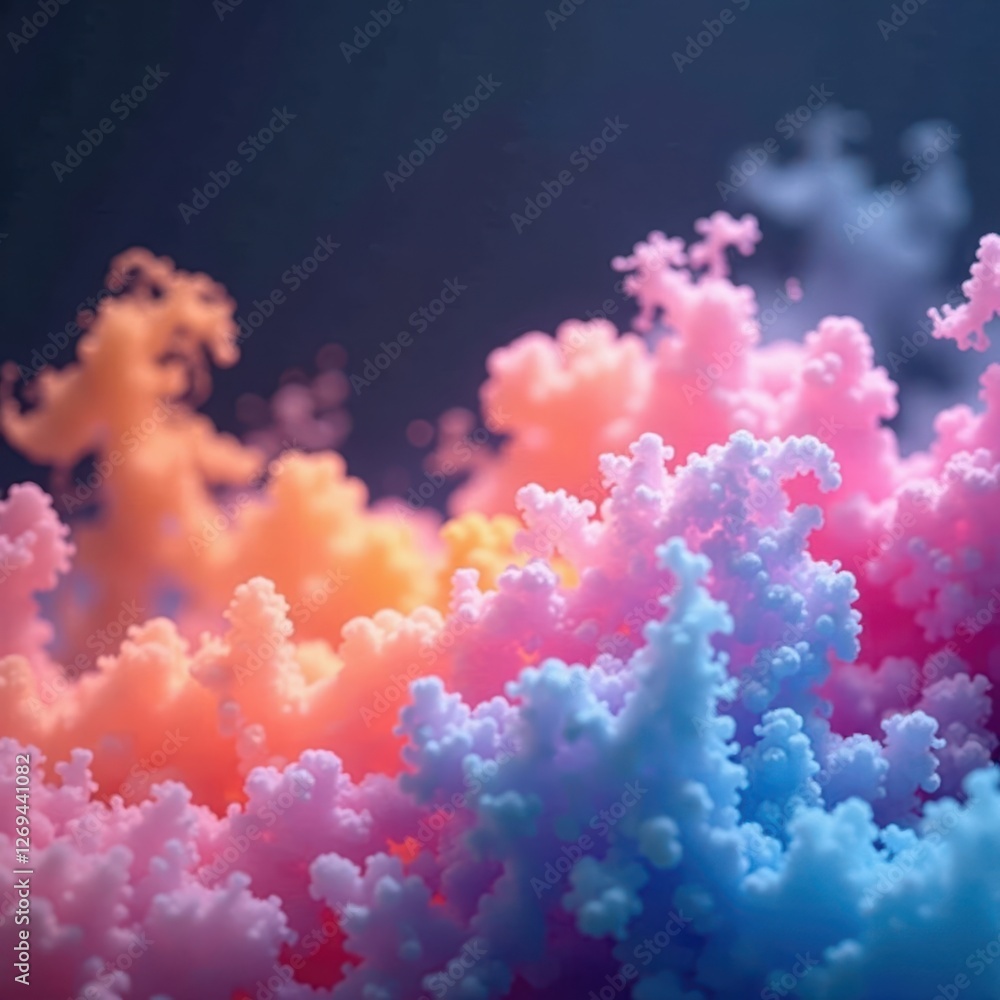 Fototapeta premium A misty veil of color wraps around the surface in gentle wisps, pastel colors, misty smoke veils