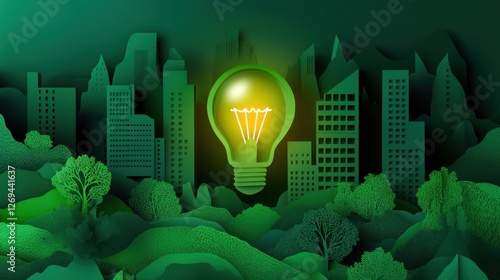 Green city sustainable energy concept photo