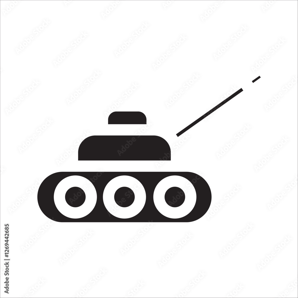 Fototapeta premium tank icon with white background icon vector